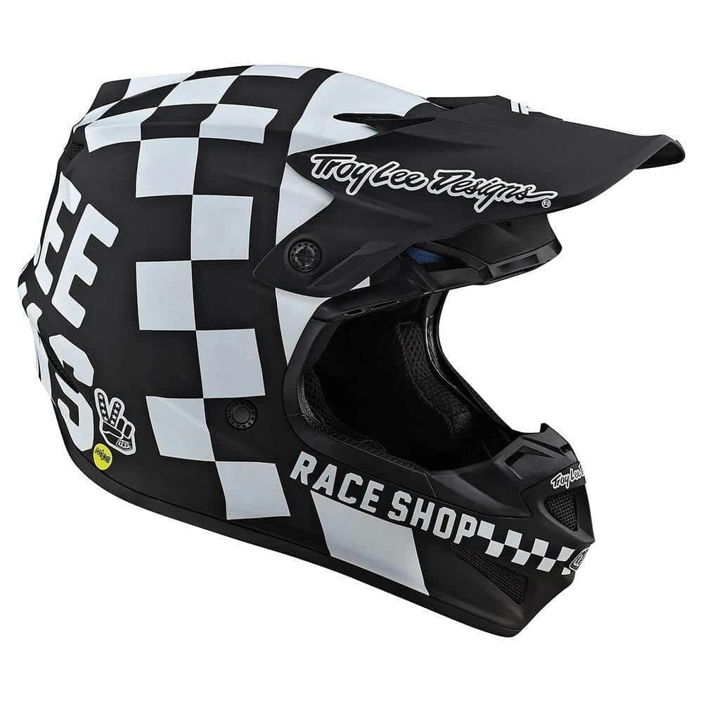 TROY LEE DESIGNS SE4 POLYACRYLITE CHECKER BLACK / WHITE - Imagen 4